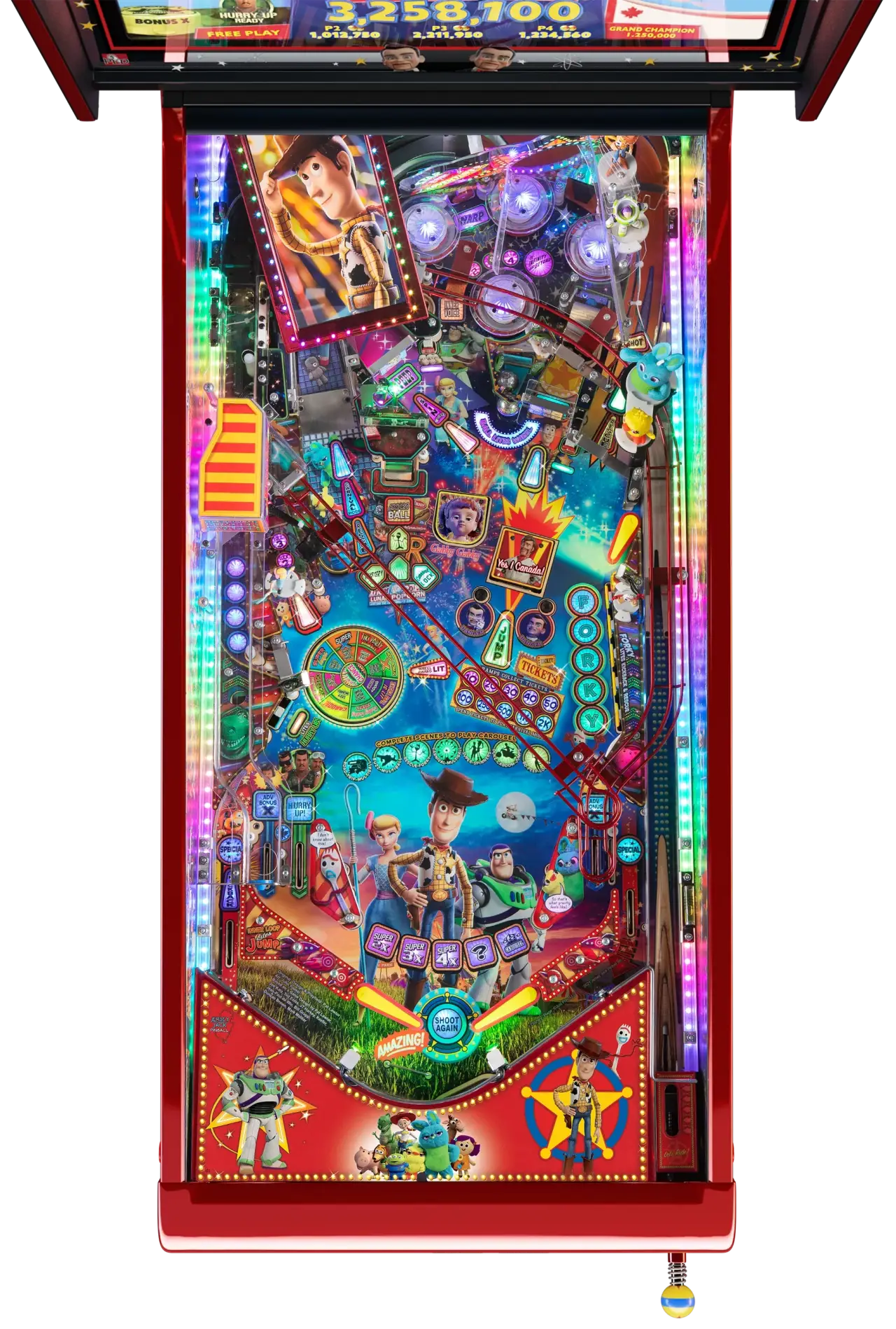 Toy Story 4 pinball official cabinet or playfield detail 2