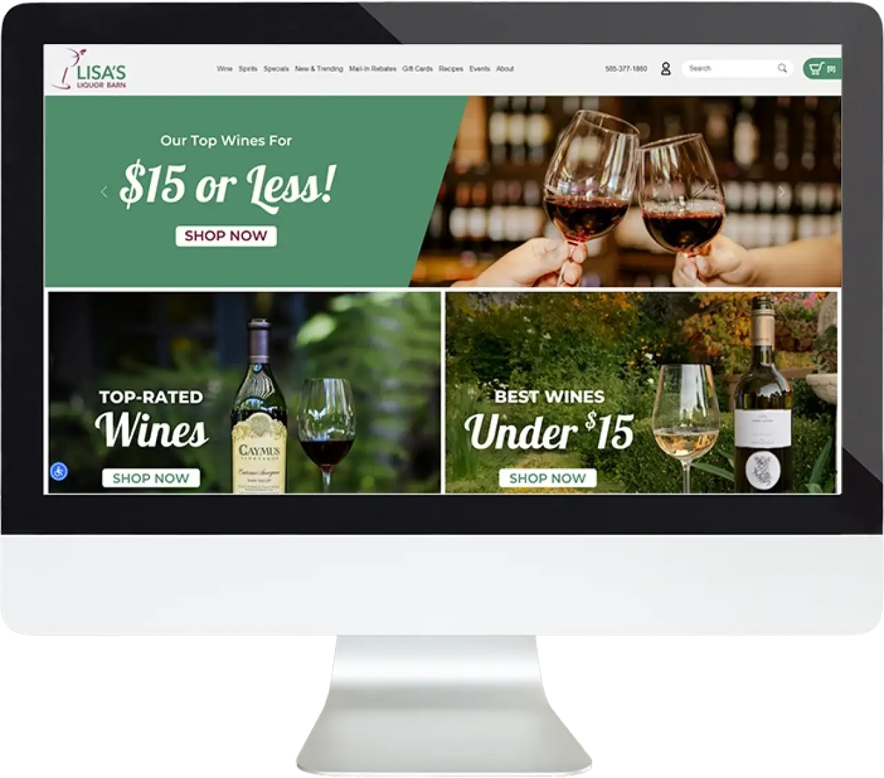 a computer showing a custom website that a marketing agency made