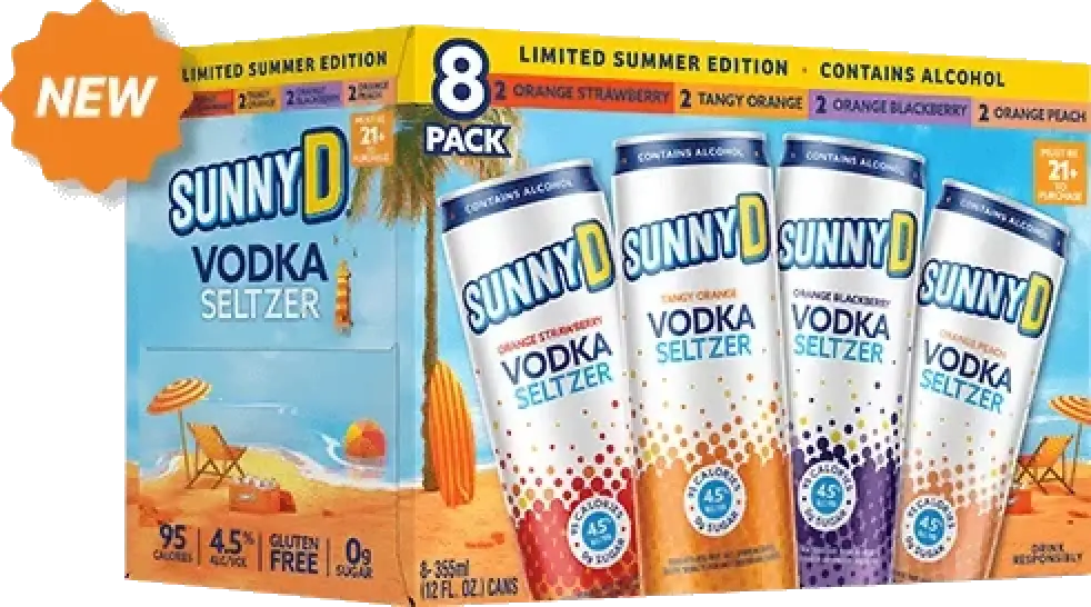 SunnyD Vodka Seltzer Summer Variety Pack 8pk-12oz
