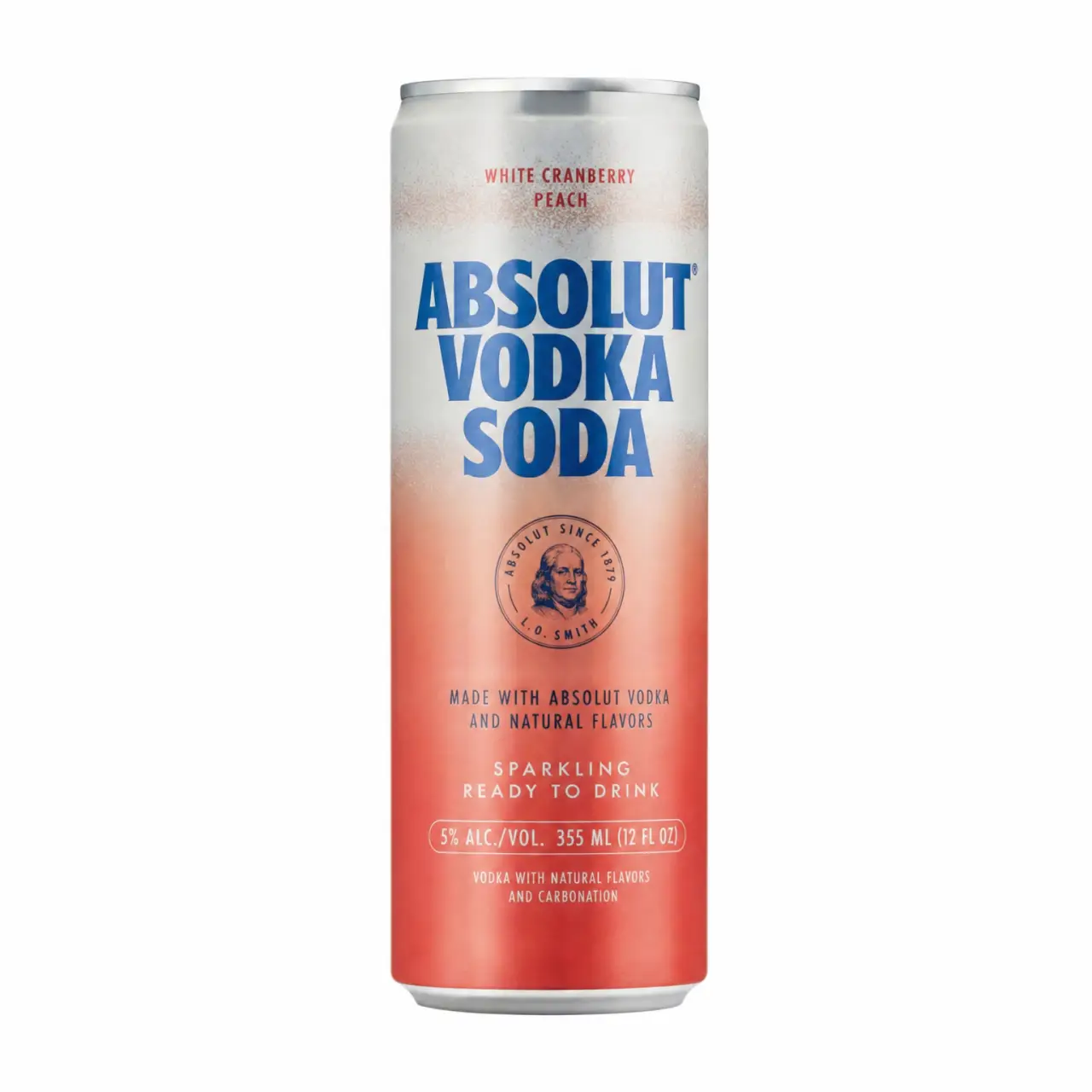 Absolut White Cranberry Peach Vodka Soda 355ml