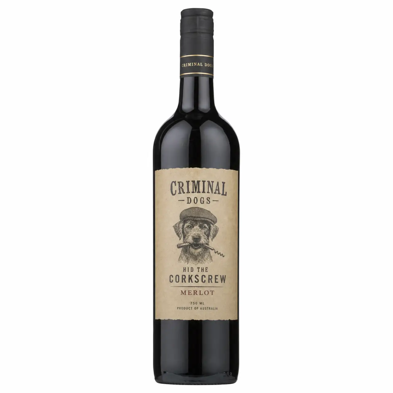 Criminal Dogs Hid The Corkscrew Merlot 750ml