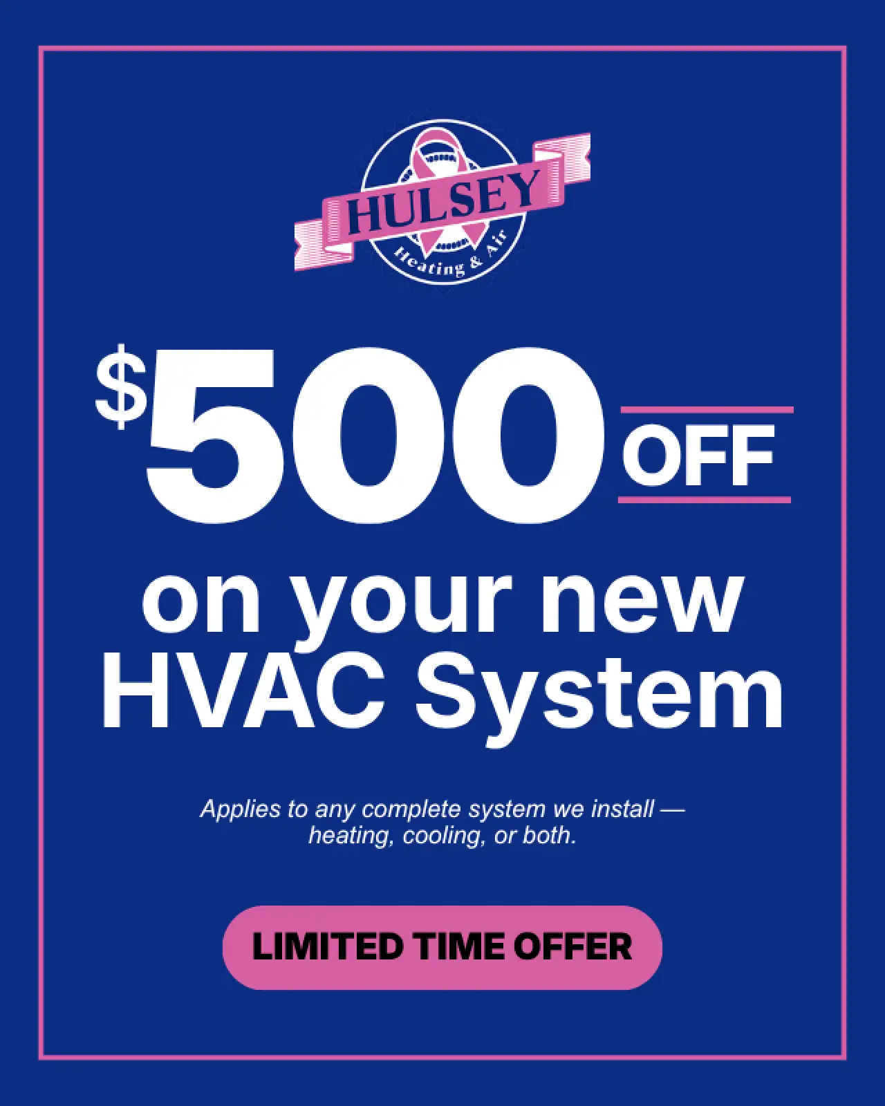 $500 off on your new HVAC system