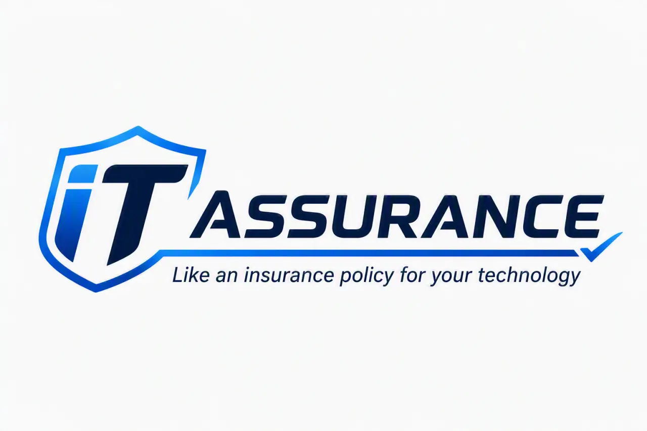 IT Assurance logo with shield, checkmark, and tagline “Like an insurance policy for your technology”