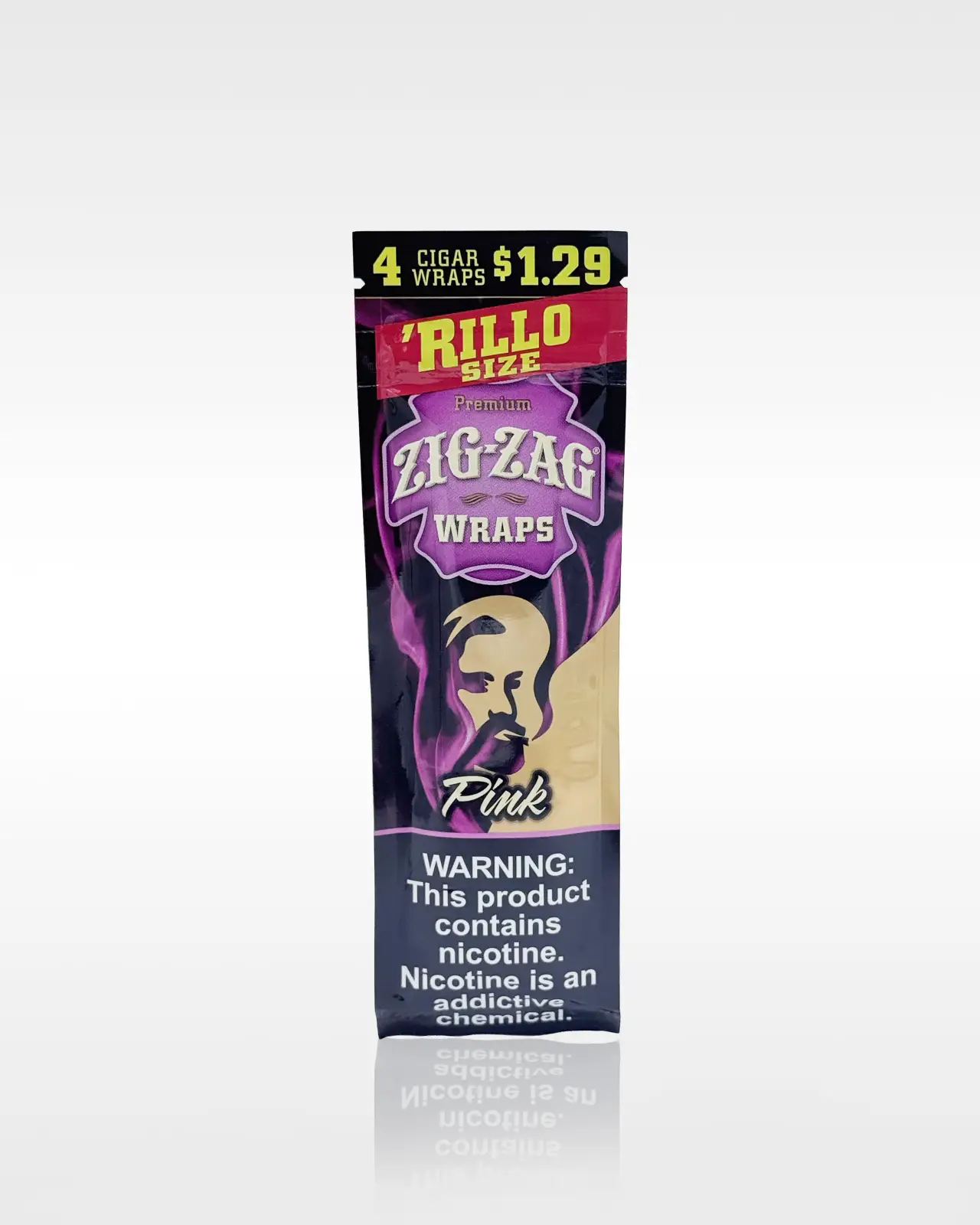 Zig Zag Rillo Wraps (4 PK) - Pink