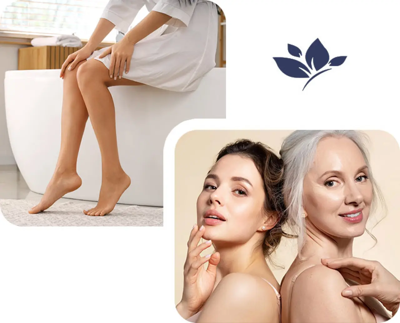 womans legs flower two woman side by side