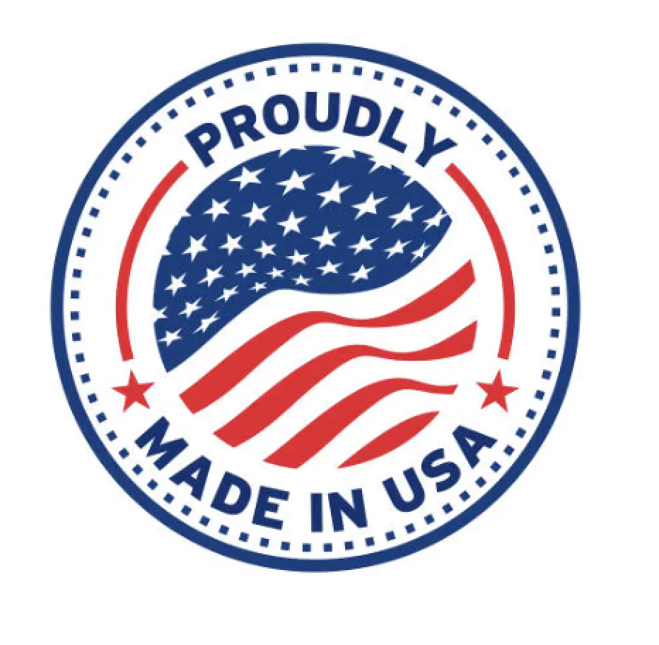 Stamp confirming Proudly Made in USA