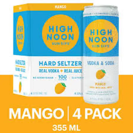 High Noon Mango Vodka & Soda 4pk 355ml