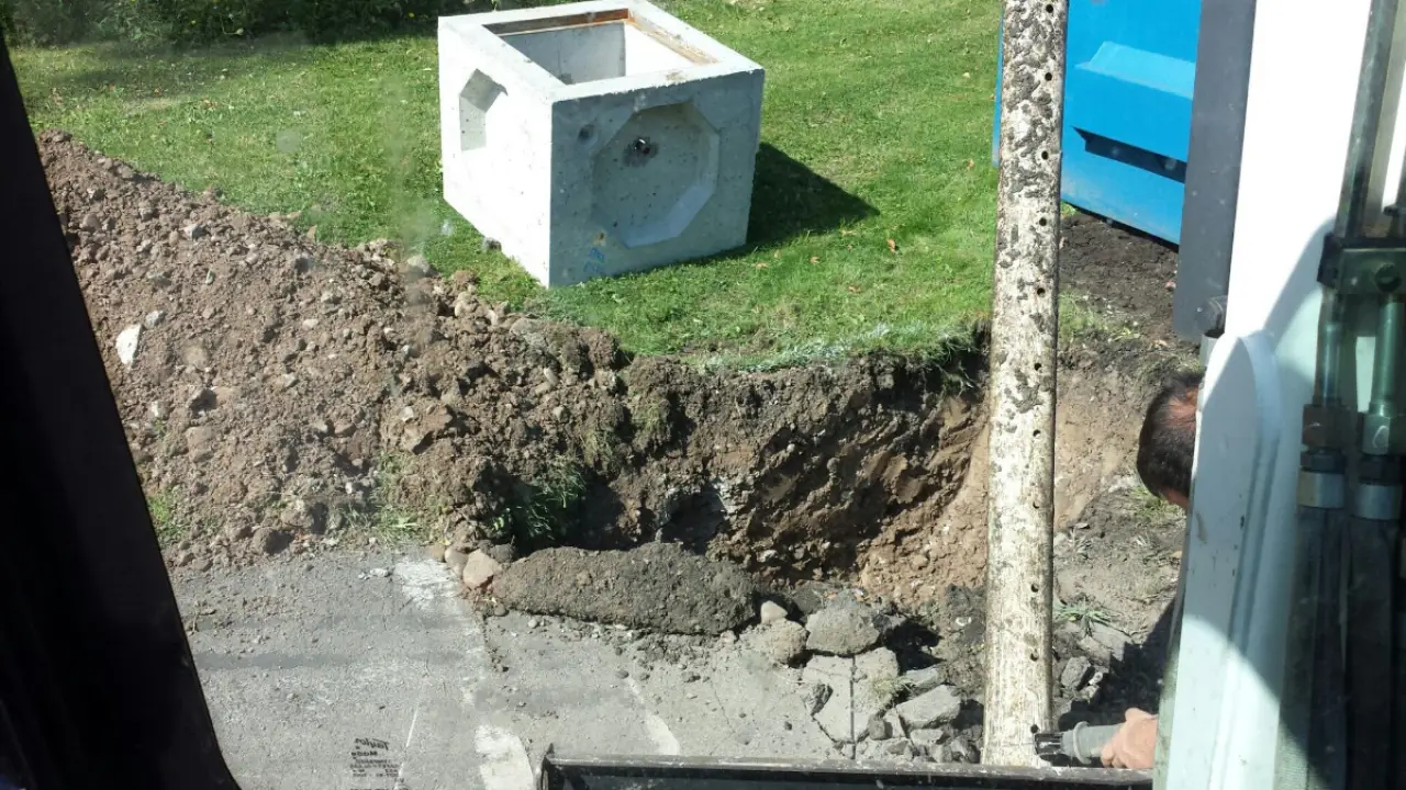 Excavation work for a new underground water service installation