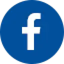 White lowercase f on a blue circle, representing the Facebook social media logo.