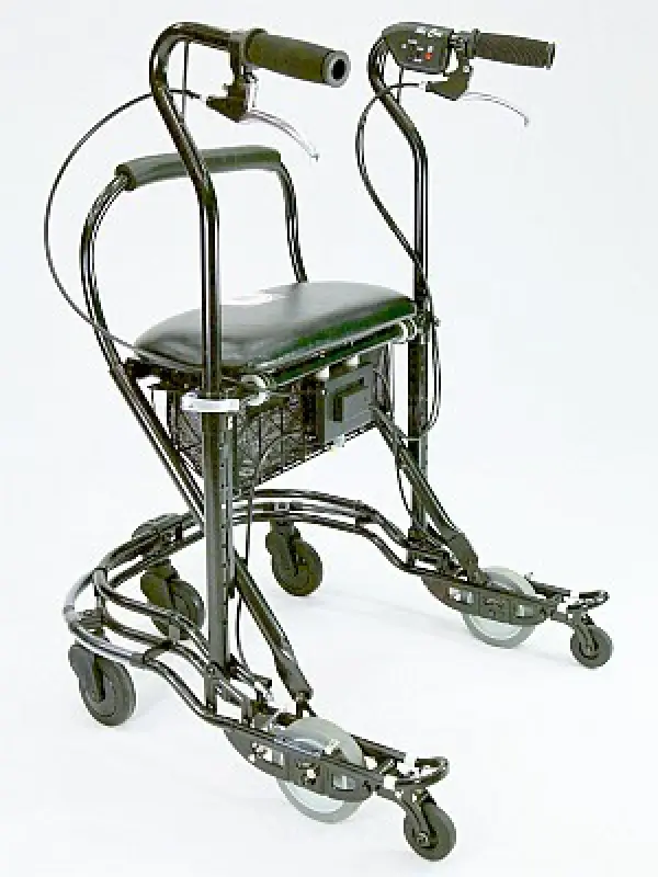 U-Step II walking stabilizer with U-shaped base and cushioned seat.
