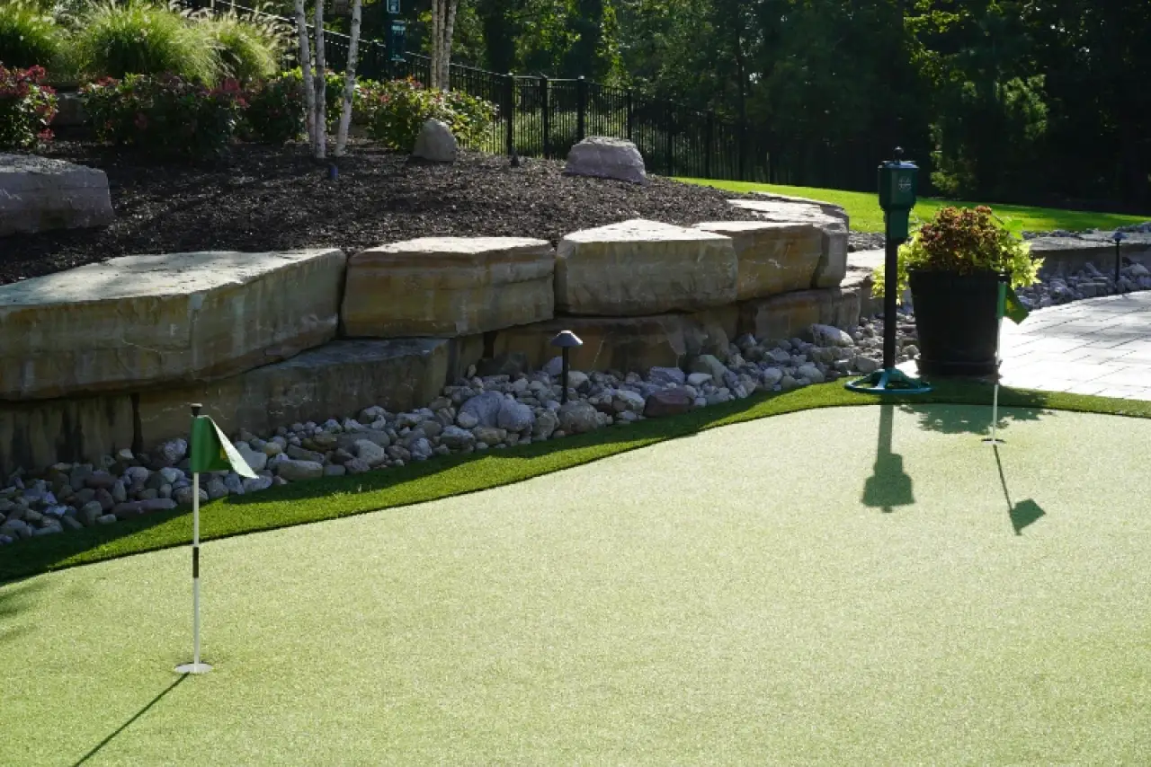 Custom stonework and retaining wall
