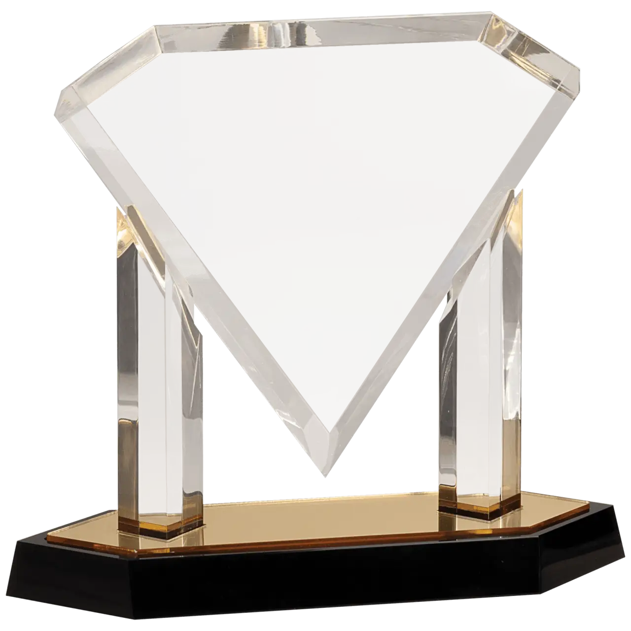 Gold Floating Diamond Acrylic Award