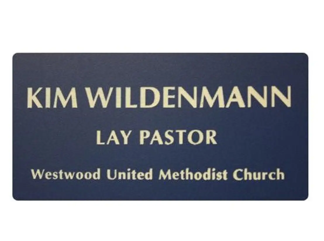 Name Tags Blue on White With Round Corners