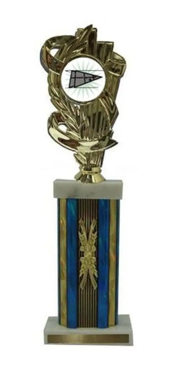 Shuffleboard Large Column Trophy