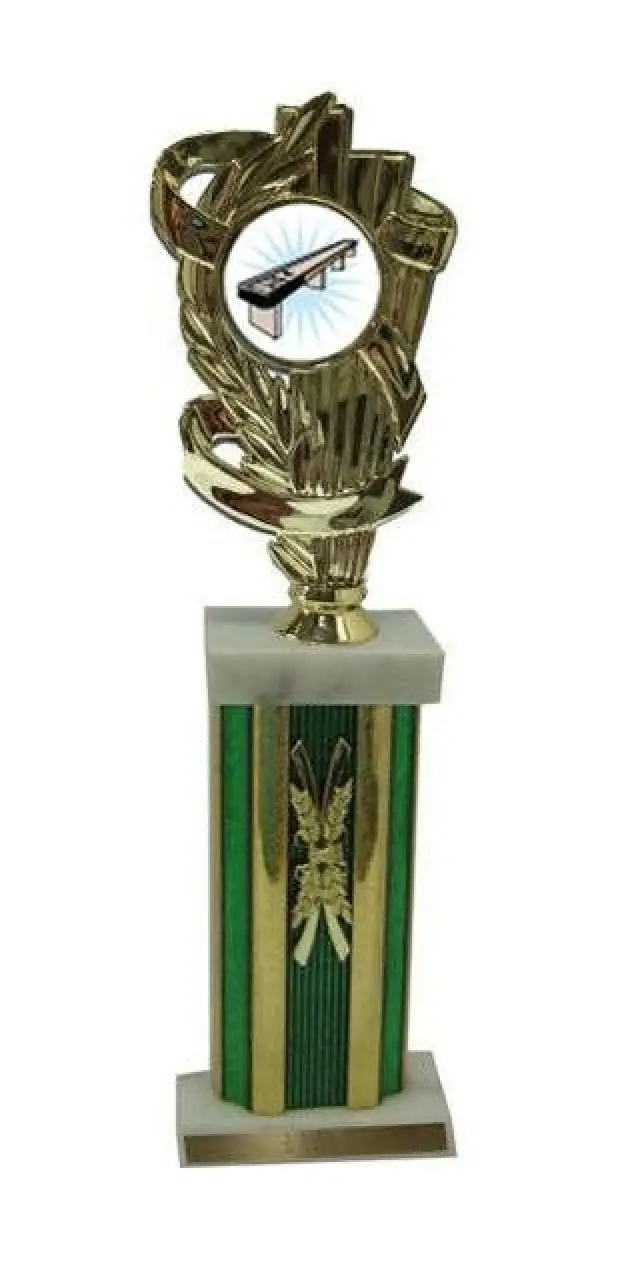 Table Shuffleboard Large Column Trophy