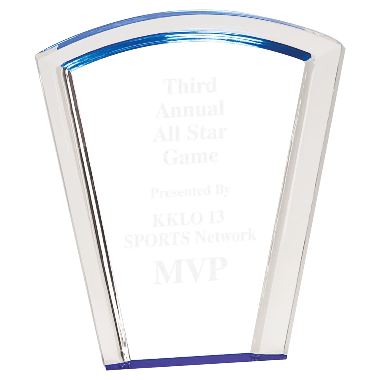 Blue Acrylic Fan Award