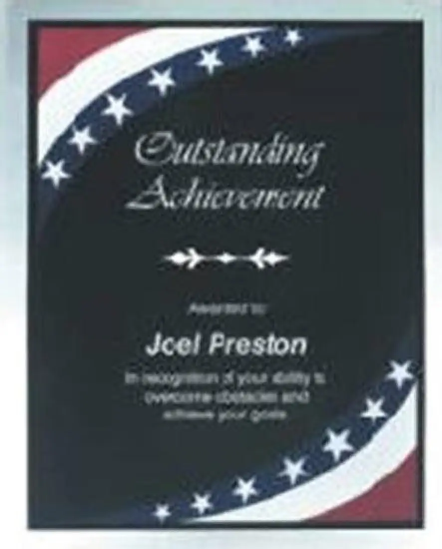 Clear Acrylic Stars & Stripe Plaque