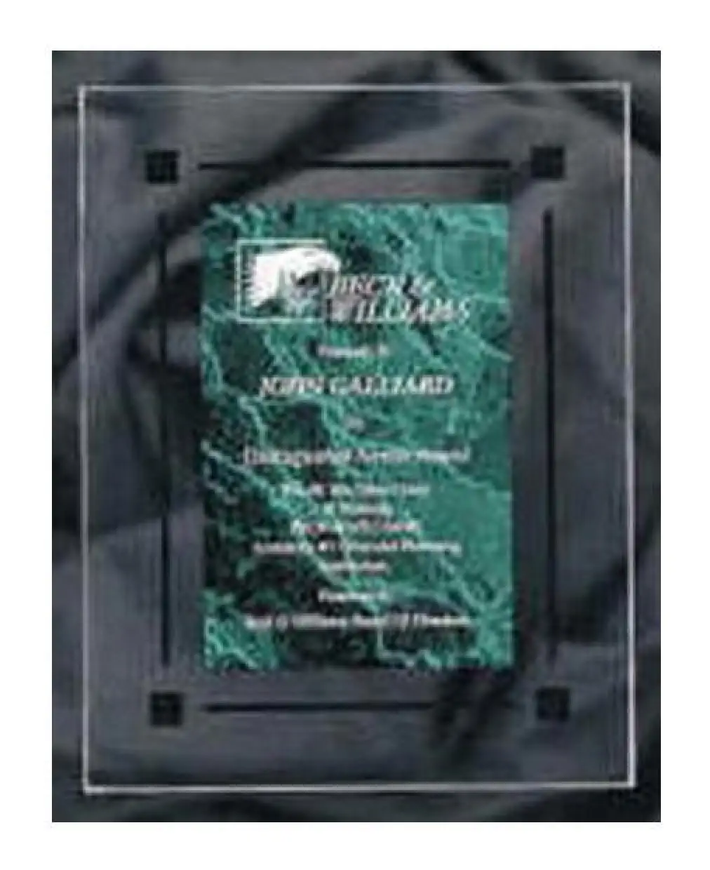 Black Marble Clear Acrylic Plaque