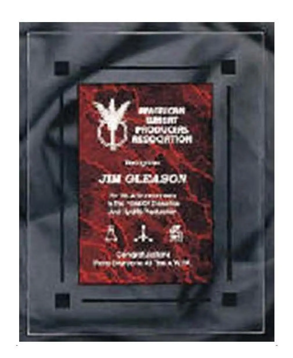 Red Marble Clear Acrylic Plaque
