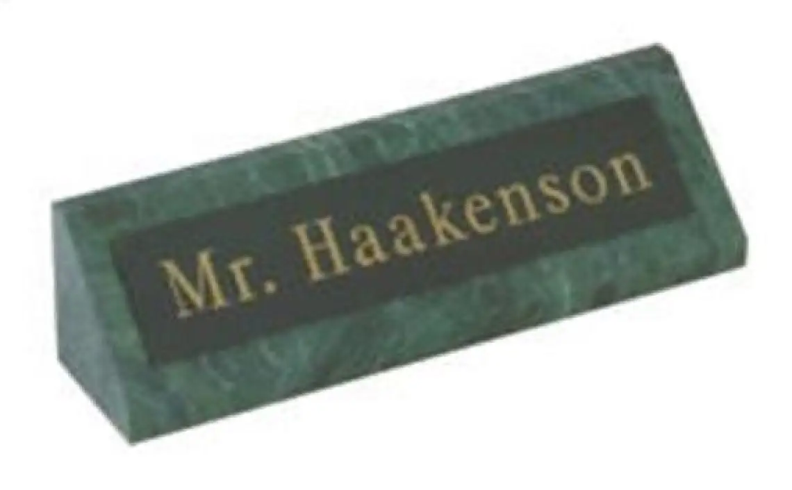 Green Marble Desk Wedge 2x8