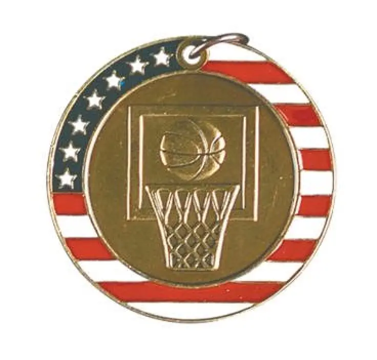 Basketball Red White and Blue Medal
