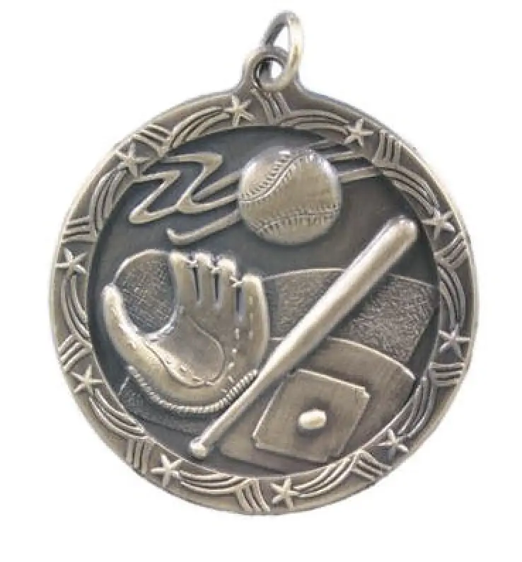 Baseball Star Medal 2 1/2 Inch