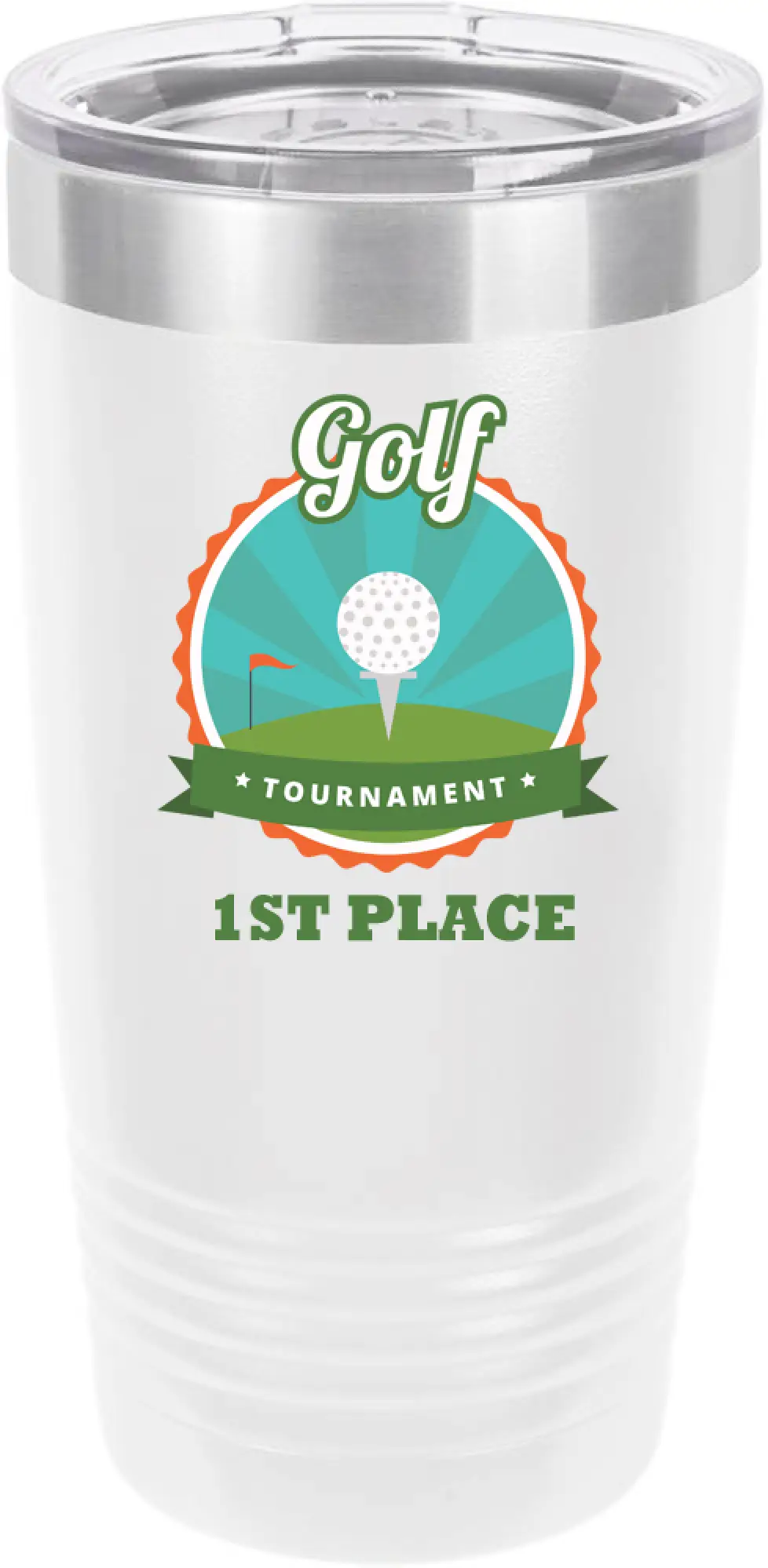 Customized Golf Tournament Polar Camel 20 oz.  Ringneck Vacuum Insulated Tumbler w/Clear Lid LTM7214