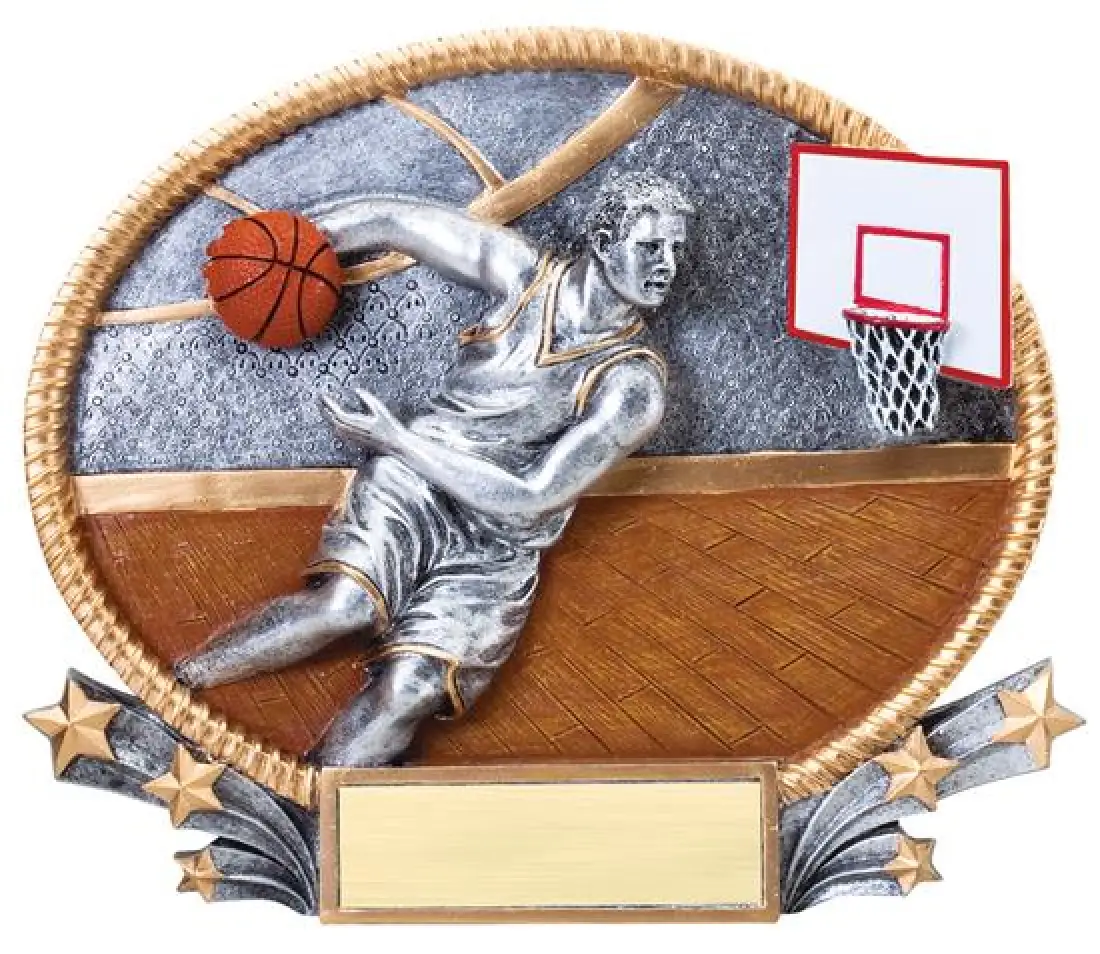 Basketball Player 3D Oval Trophy