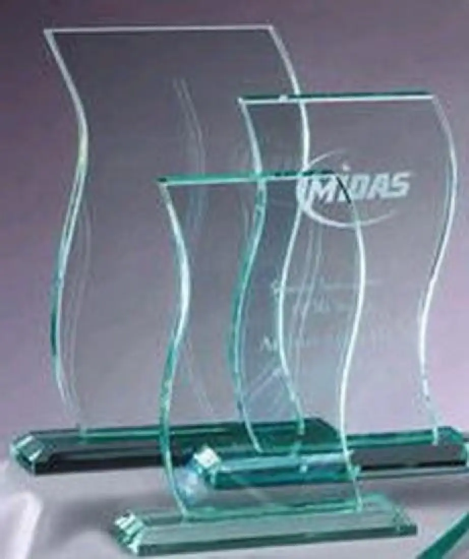 Wavy Jade Glass Award