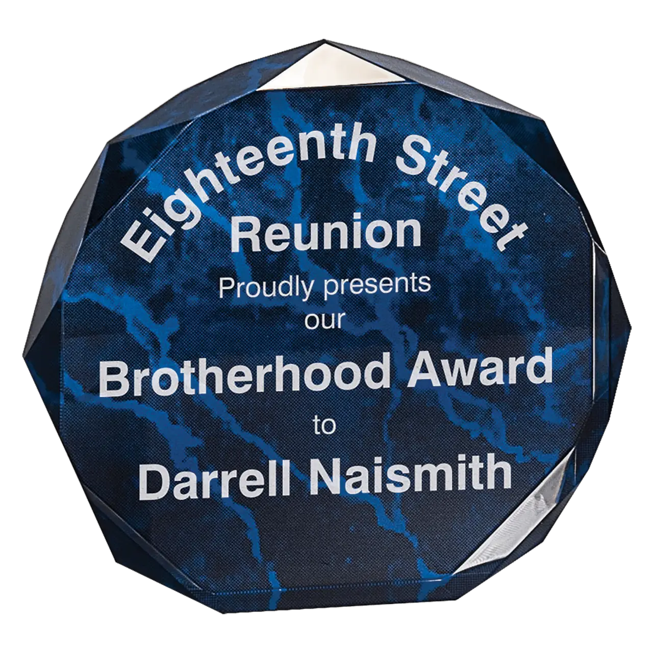 Blue Marble Octagon Acrylic Award