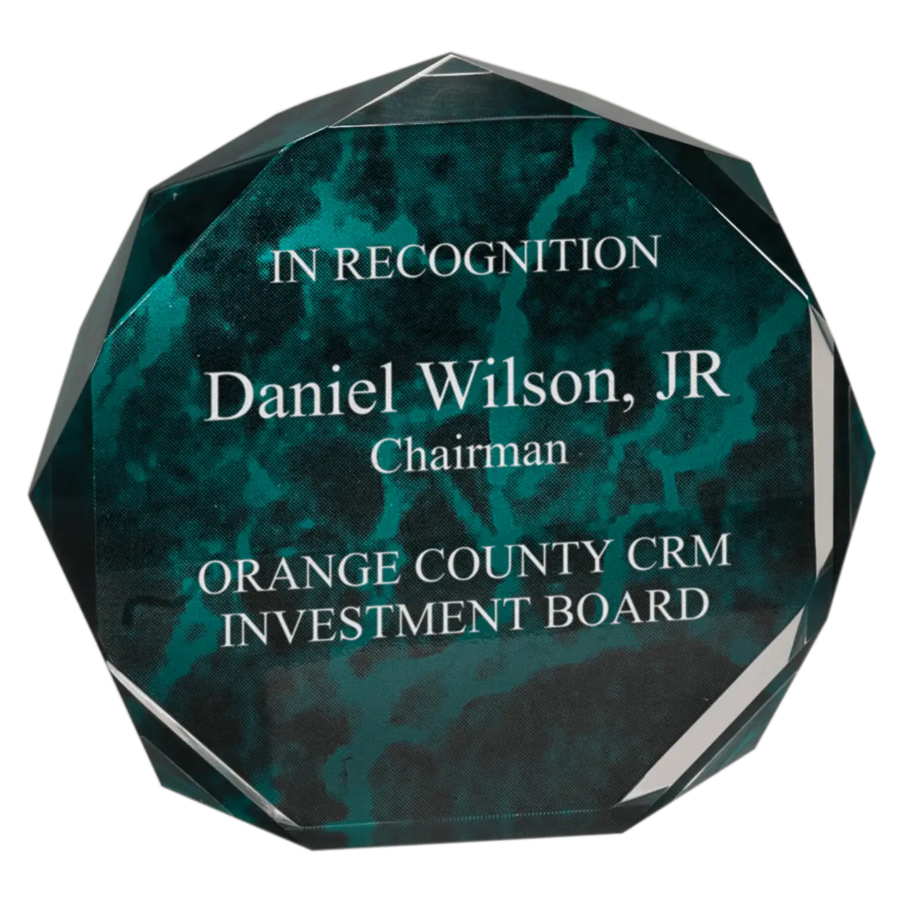 Green Acrylic Octagon Award