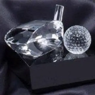 Golf Club and Ball Crystal Award