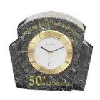 Black Marble Desk Clock