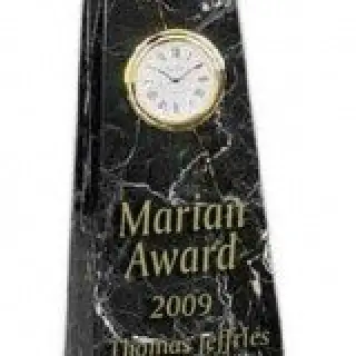 Black Marble Obelisk with Clock