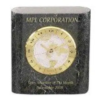 Black Marble Rectangle Clock