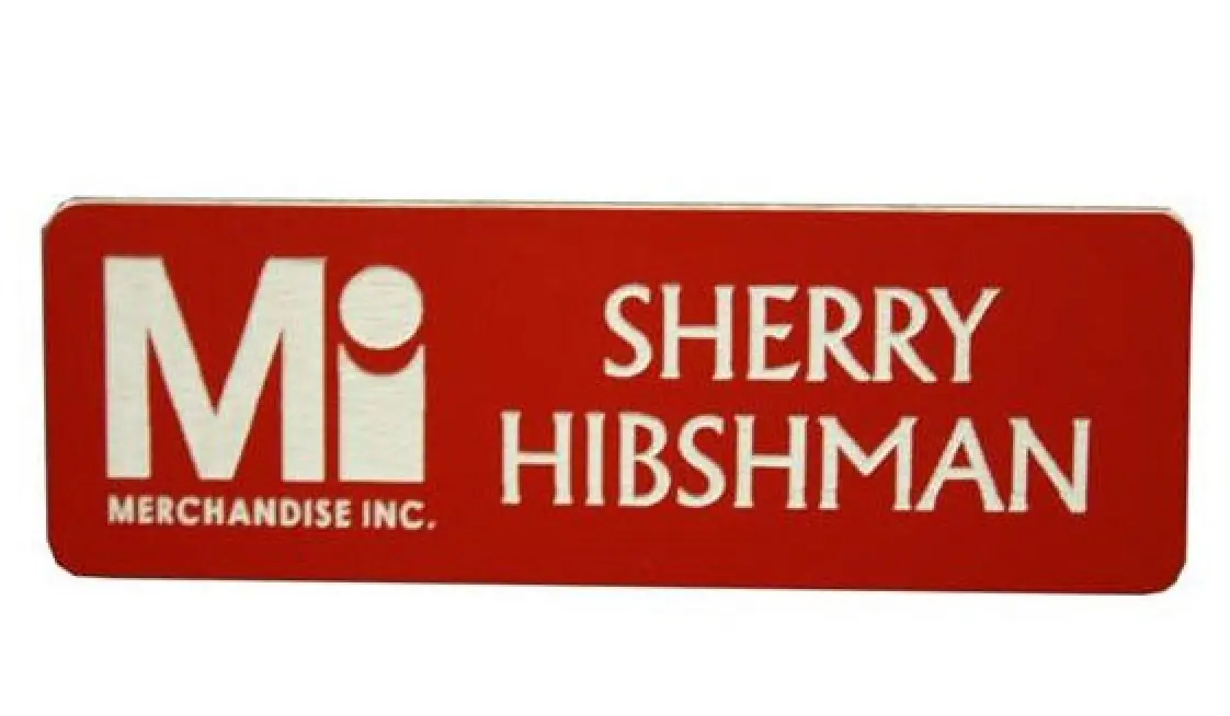 Name Tags Red on White With Round Corners