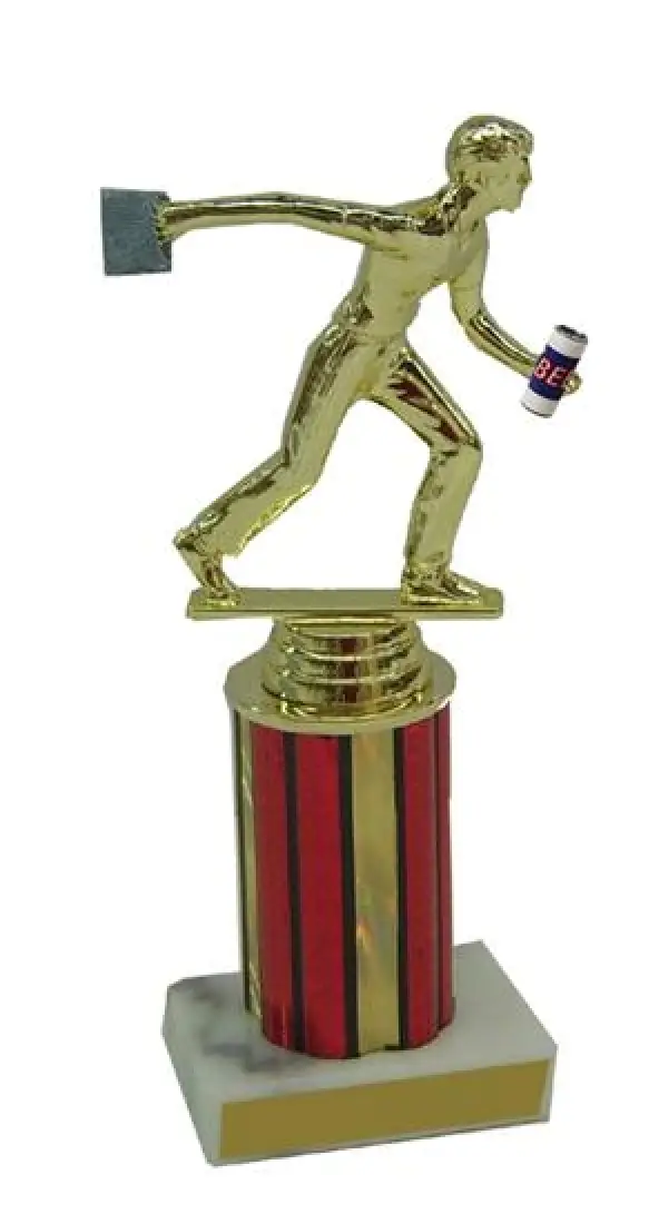 Male Cornhole Drinking Column Trophy
