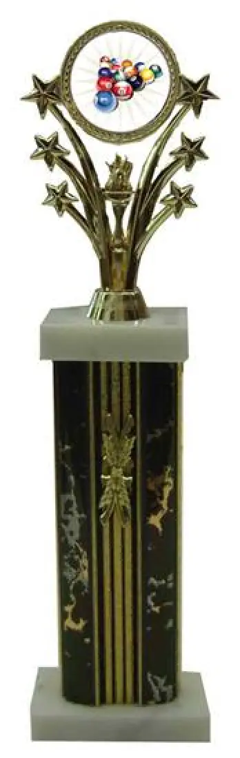 Large Star Column Billiard 2 Trophies