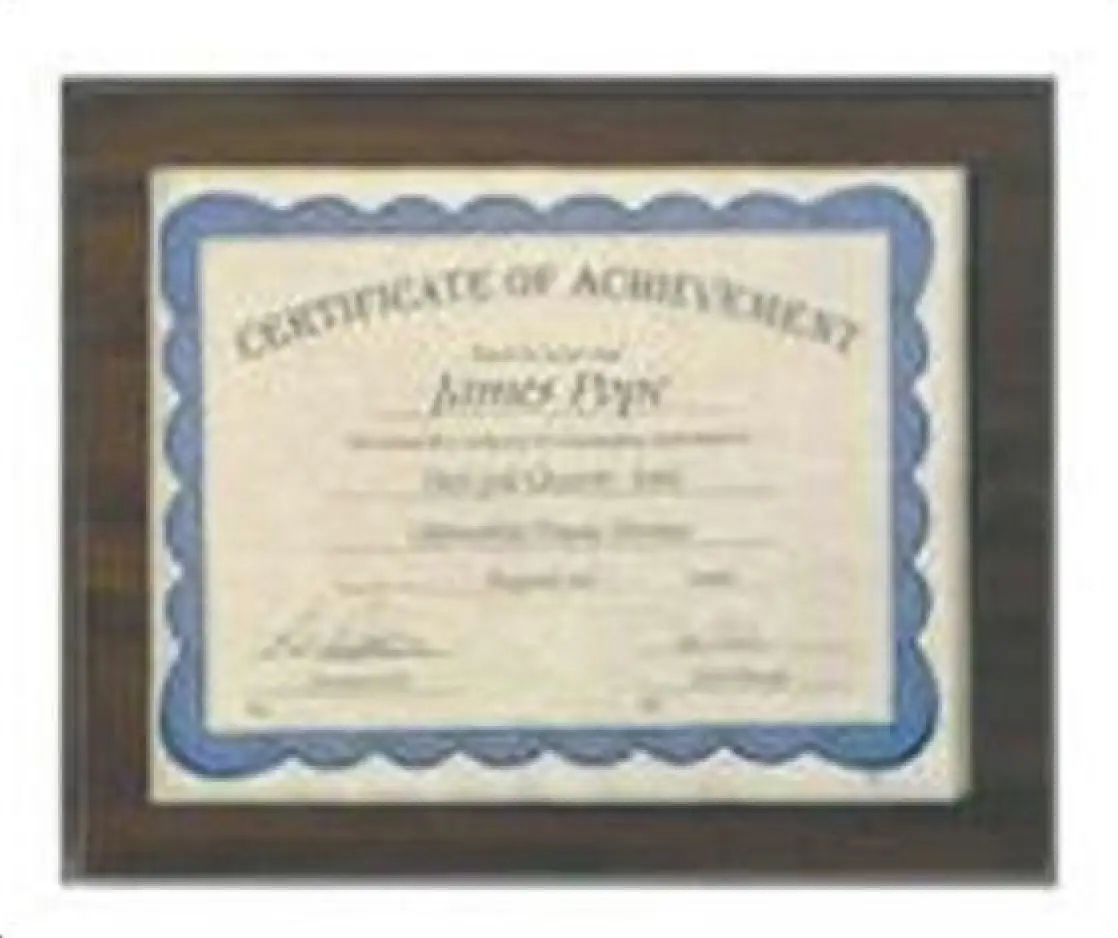 Certificate Holder Plaque