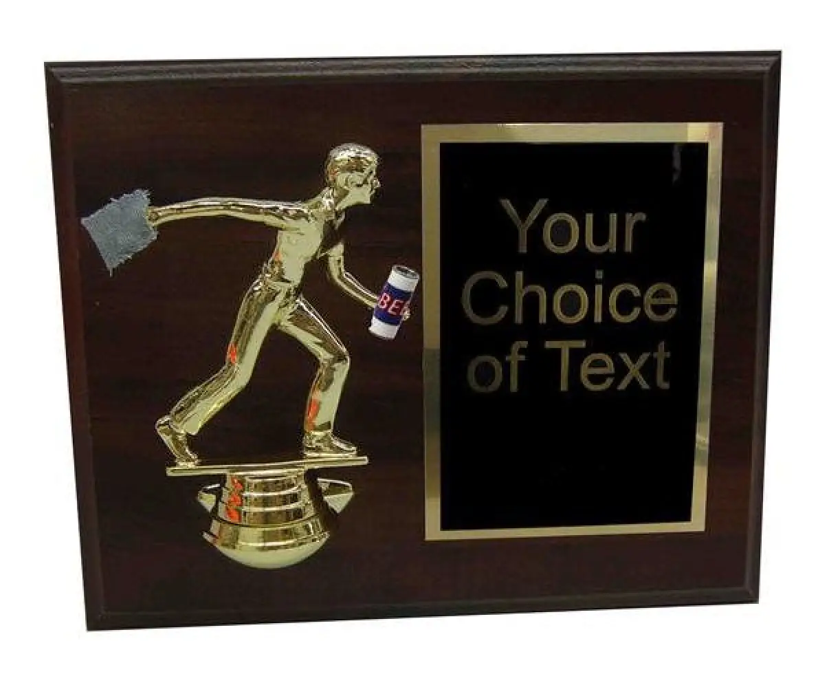 Plaque with Male Cornhole Drinking Figure