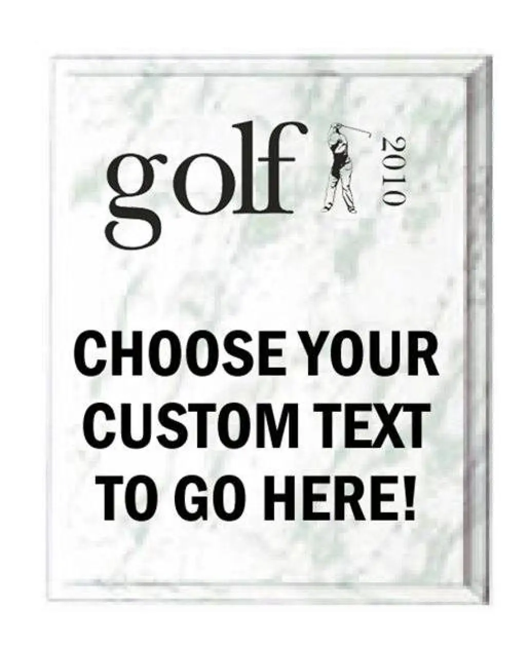 Golf White Marble Plaque