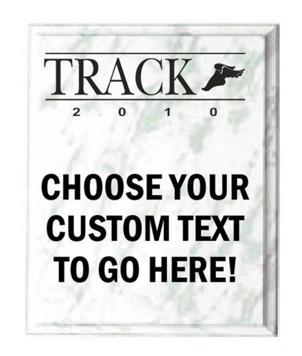 Track White Marble Plaque