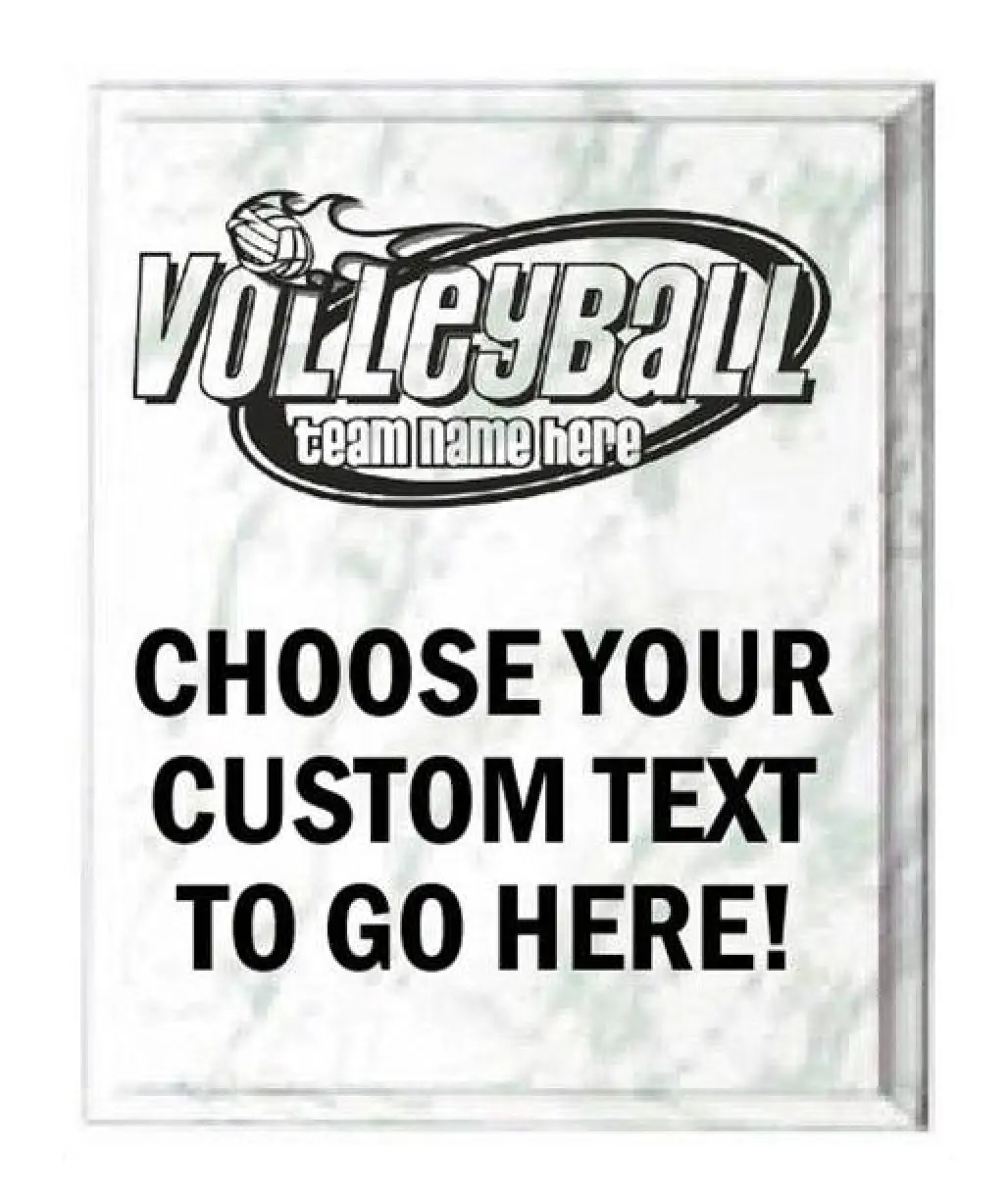 Volleyball White Marble Plaque