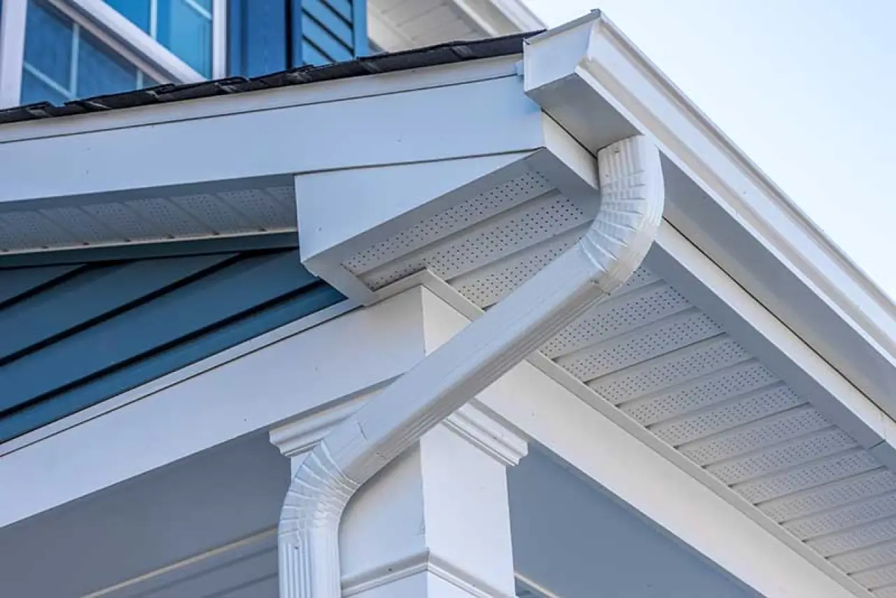 Gutter installation on a Rochester home