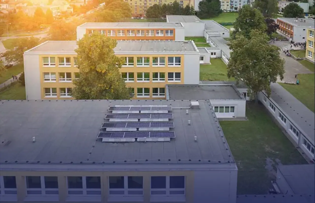 New roofing on commercial buildings.