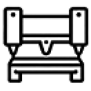 Line drawing of a CNC machine with two spindles and a worktable.