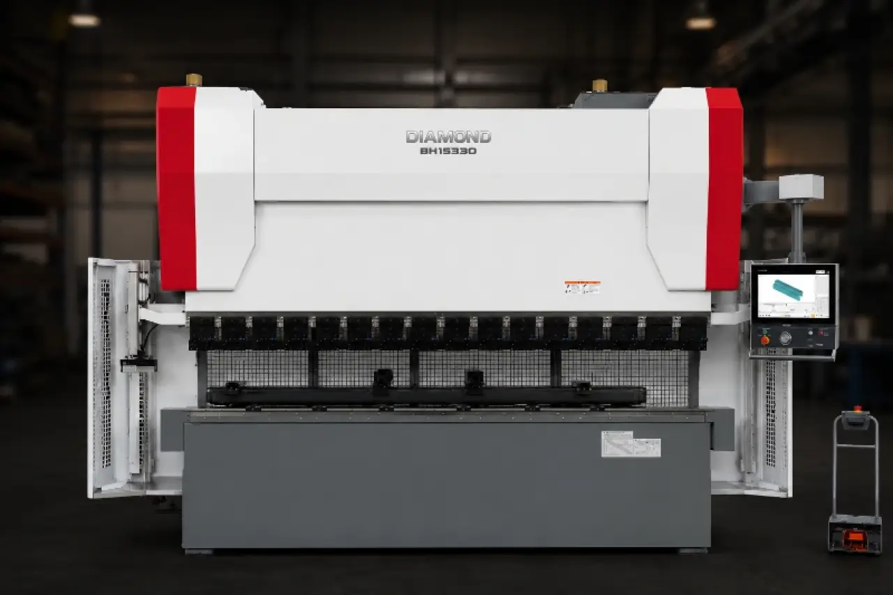 Mitsubishi Diamond BB-6020 all-electric 60 ton press brake on the production floor