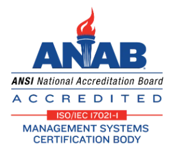 ANAB accredited, ISO/IEC 17021-1 management systems certification body