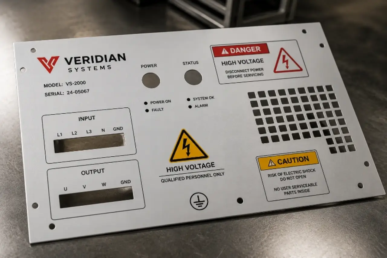 Screen printing a logo onto a metal nameplate
