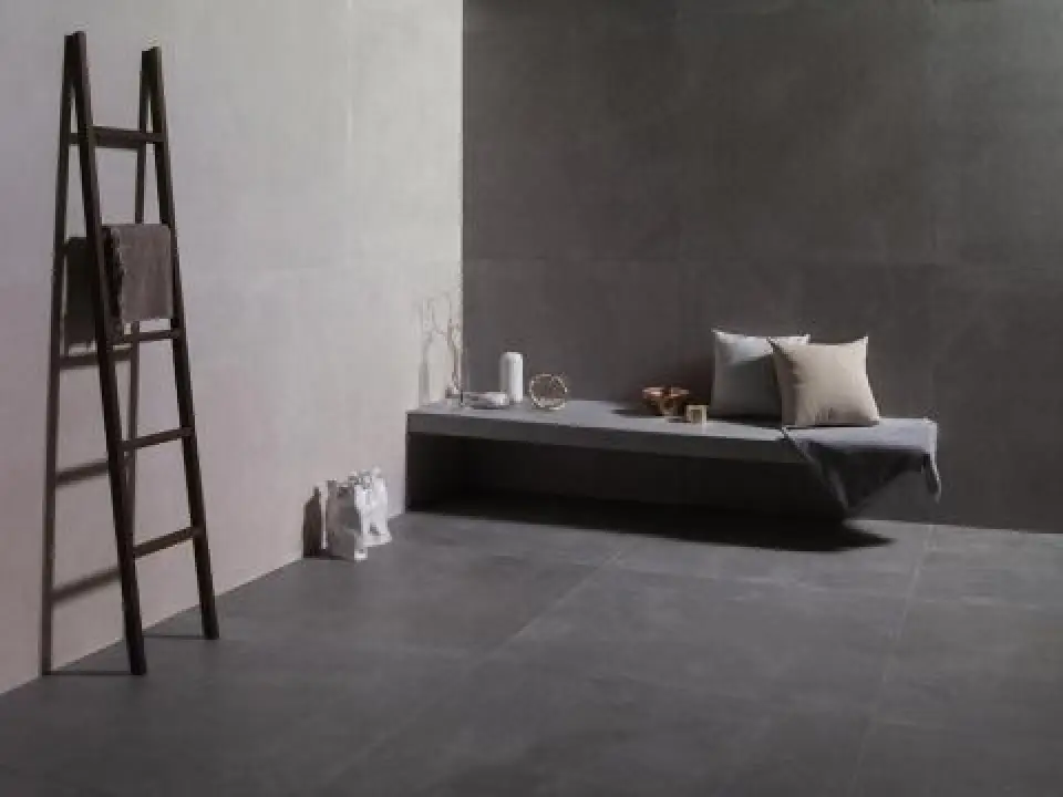 Porcelanosa HighKer Bottega, large industrial format 120 x 120 ceramic wall and floor tile